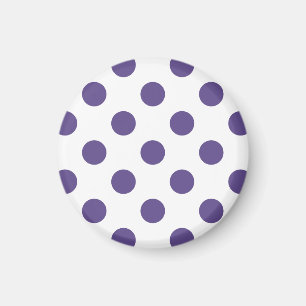 Ultra violet polka dots på vitt magnet