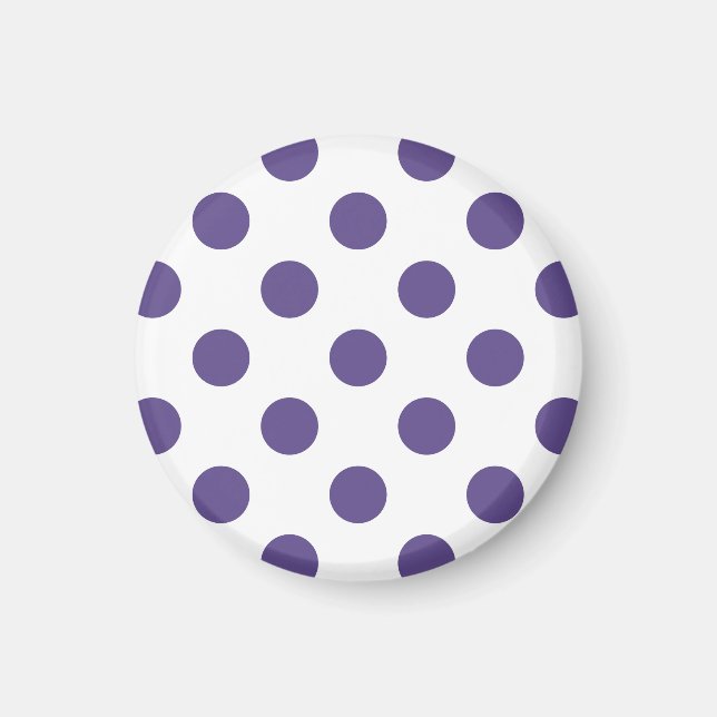 Ultra violet polka dots på vitt magnet (Framsidan)