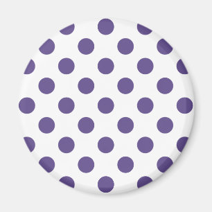 Ultra violet polka dots på vitt magnet