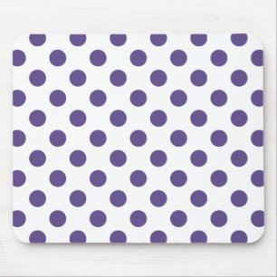 Ultra violet polka dots på vitt musmatta