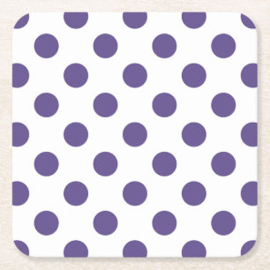 Ultra violet polka dots på vitt underlägg papper kvadrat