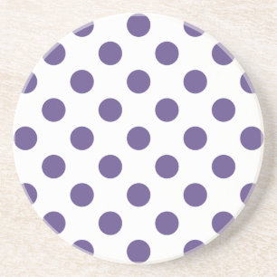 Ultra violet polka dots på vitt underlägg sandsten