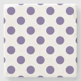 Ultra violet polka dots på vitt underlägg sten