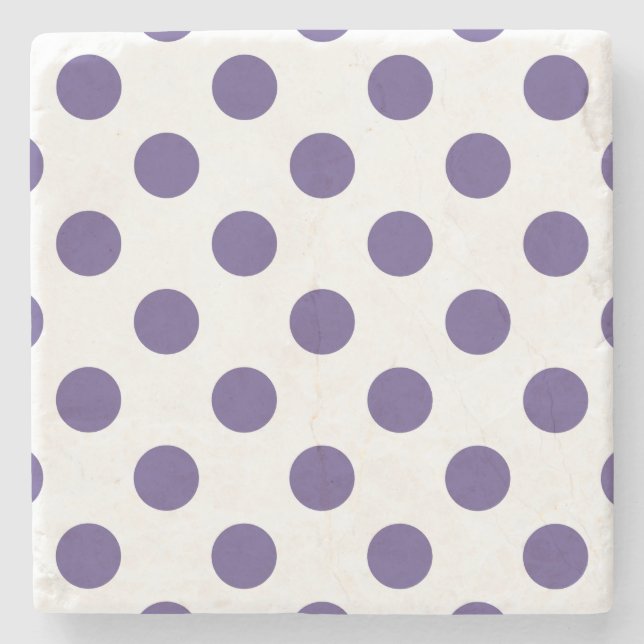 Ultra violet polka dots på vitt underlägg sten (Framsidan)