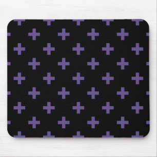 Ultra violet polka kor på svart musmatta