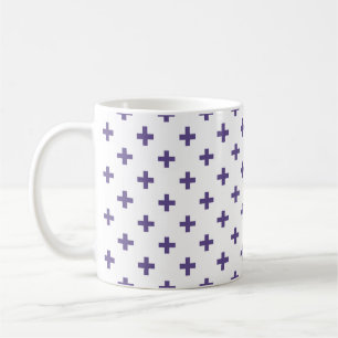 Ultra violet polka kor på vitt kaffemugg