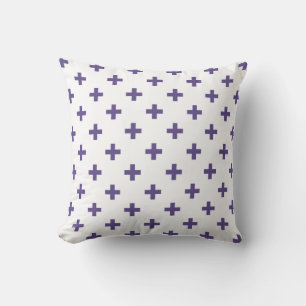 Ultra violet polka kor på vitt kudde