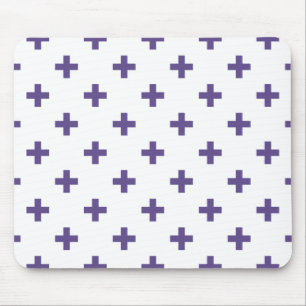 Ultra violet polka kor på vitt musmatta
