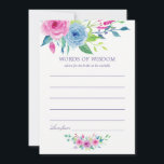 Ultra Violet Watercolor Blommigt Möhippa Mamma Adv Rådkort<br><div class="desc">Hand målade vattenfärgen ro möhippa ord av visdomskort med ultraviolett färg år 2018 med blå och rosa.</div>