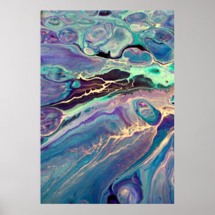 Ultra Violett Fluid Marmor Akryl Konst Abstrakt Poster
