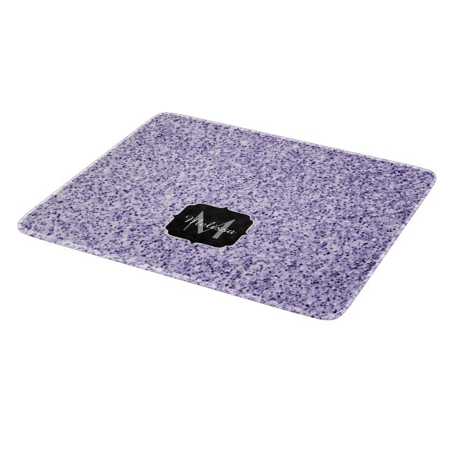 Ultra violett ljus lila glitter gnistra Monogram (Hörn)