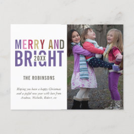 Ultra Violett Palett Julhälsning Foto Meddelande Vykort