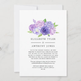 Ultra Violetta Blommiga Bröllop med Reducerad Gäst Meddelande