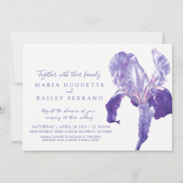 Ultra violetta Iris botaniska konst bröllopsinbjud Inbjudningar