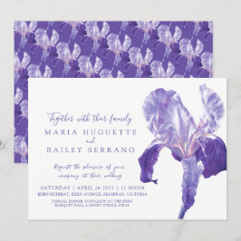 Ultra violetta Iris botaniska konst bröllopsinbjud Inbjudningar