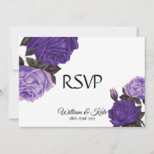 Ultra violetta rosor dubbelsidiga Bröllops-RSVP