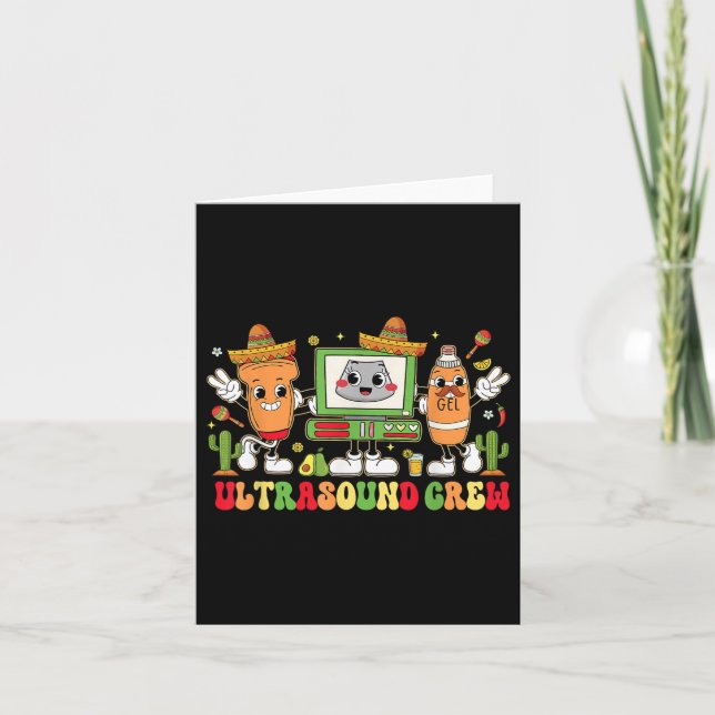 Ultraljudsbesättning Cinco De Mayo Fiesta Sonograf Kort (Framsida)