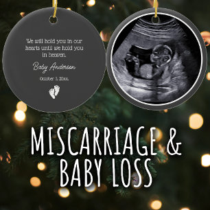 Ultraljudsfoto för missfall/Baby-förlust Julgransprydnad Keramik