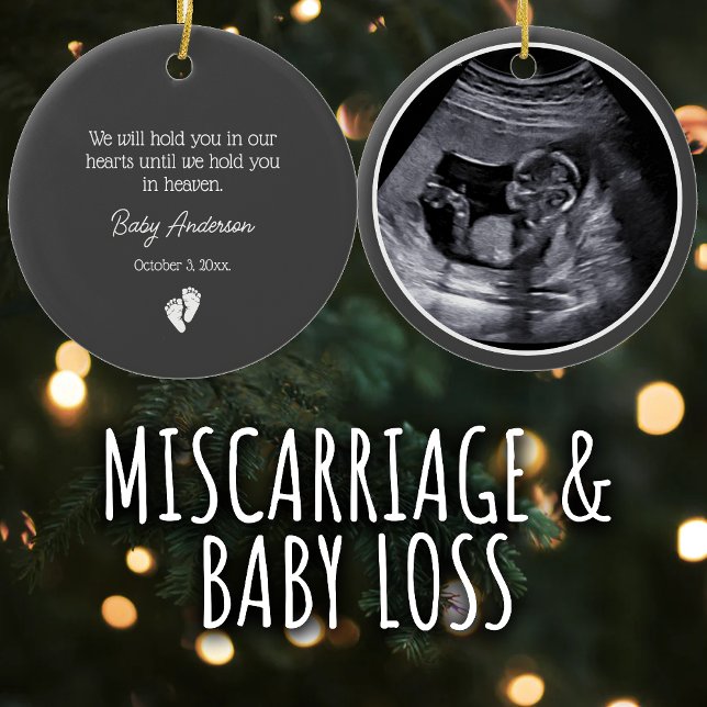 Ultraljudsfoto för missfall/Baby-förlust Julgransprydnad Keramik (Skapare uppladdad)