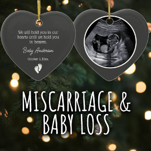 Ultraljudsfoto för missfall/Baby-förlust Julgransprydnad Keramik