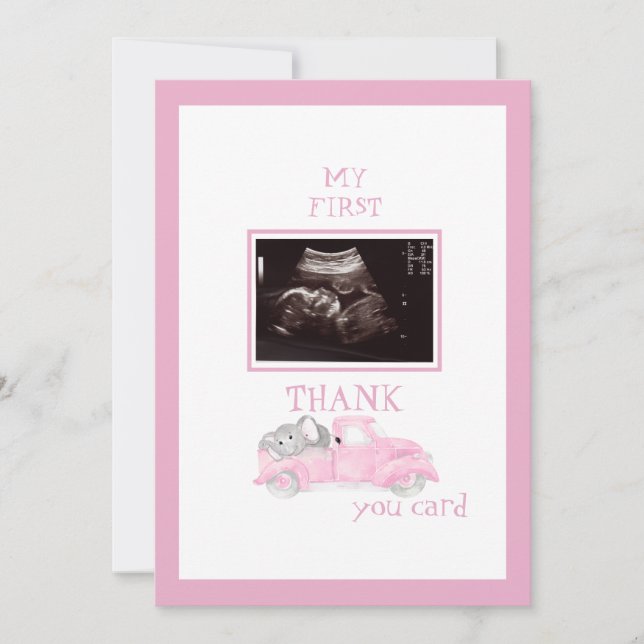 Ultraljudsfoto Lastbil Tack Rosa Baby Viewpoint Kort (Framsida)