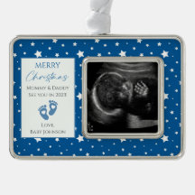 Ultraljudsfoto med Blue & White Stars Nyfödd bebis