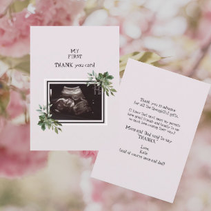 Ultraljudsfoto Rosa Baby Point of View Tack Kort