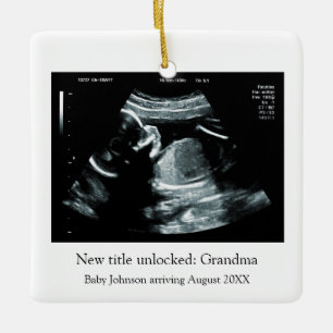Ultraljudsmeddelande - Gravid - mormor att bli Julgransprydnad Keramik