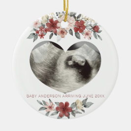 Ultraljudsmeddelande om Gravid Keepsak Heart Julgransprydnad Keramik