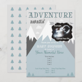 Ultralound Äventyr Mountain Baby Shower Inbjudan