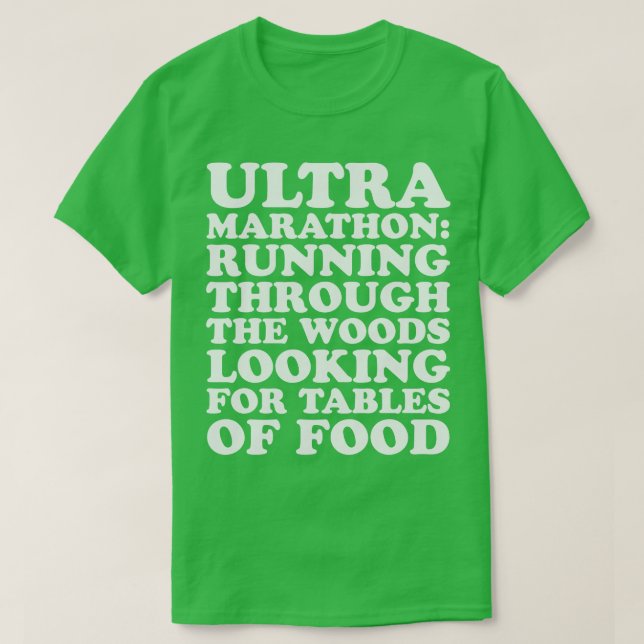 Ultramarathon Definition som går genom Skogen T Shirt (Design framsida)