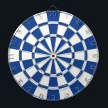 Ultramarine Blue och White Darttavla<br><div class="desc">Ultramarine Blue and White Dart Board</div>