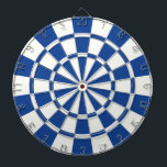 Ultramarine Blue och White Darttavla<br><div class="desc">Ultramarine Blue and White Dart Board</div>