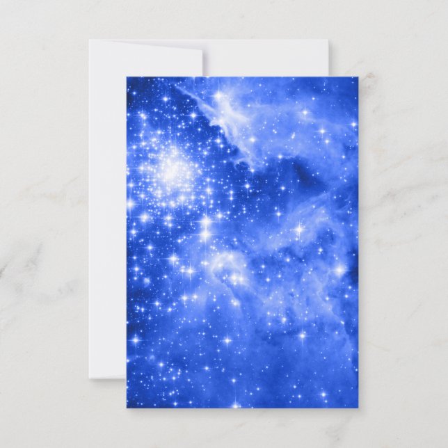Ultramarine Blue Stars Celestial Photo Inbjudningar (Framsida)