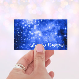 Ultramarine Blue Stars Celestial Photo Visitkort
