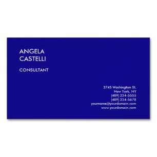 Ultramarine Blue Trendig Modern Minimalist Plain Magnetiska Visitkort