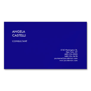 Ultramarine Blue Trendig Modern Minimalist Plain Magnetiska Visitkort
