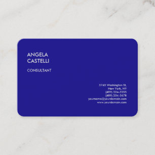 Ultramarine Blue Trendig Modern Minimalist Plain Visitkort