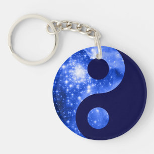 Ultramarine och Navy Blue Stars Yin Yang Symbol
