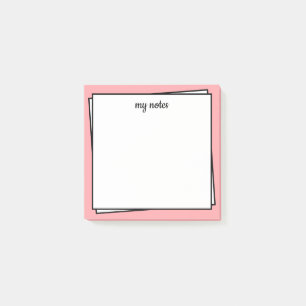 Ultraminimalistisk Rosa efter IT-anteckningar Post-it Block