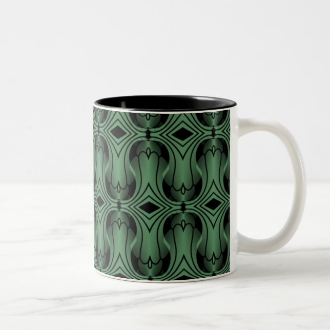 Ultramod Art Deco Mugg, Klöver Grönten Två-Tonad Mugg (Höger)