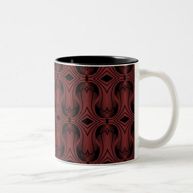 Ultramod Art Deco Mugg, Mörk Red Två-Tonad Mugg (Höger)