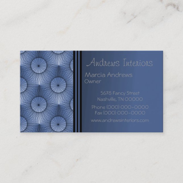 Ultramodern Affärskort, elektrisk blått Visitkort (Framsida)