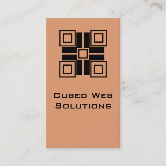 Ultramodern Blocks Affärskort, Lodrät, koral Visitkort (Framsida)
