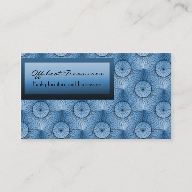 Ultramodern Chic Affärskort, elektrisk blått Visitkort (Framsida)