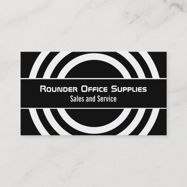 Ultramodern halvcirklat Affärskort, vitt Visitkort (Framsida)