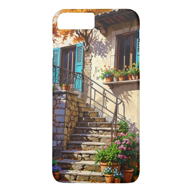 Ultrarealistiskt byhus med sten Case-Mate iPhone skal (Baksida)