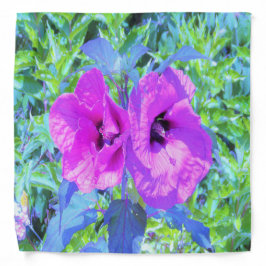 Ultrareviolett plommon Crazy Lila Hibiscus Flowers Bandana