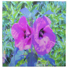 Ultrareviolett plommon Crazy Lila Hibiscus Flowers Tygservett