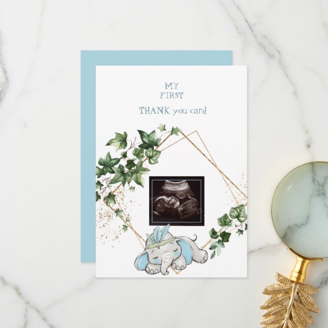 Ultrasound Photo Boy Tack Baby Point of View Kort (Fram/Back In Situ)